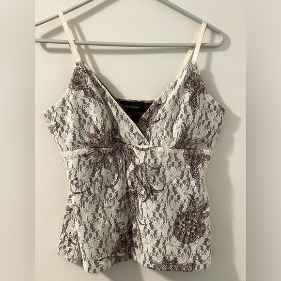 Vintage Y2K Babydoll Lace overlay spaghetti strap top from INC Sz M - Picture 1 of 5